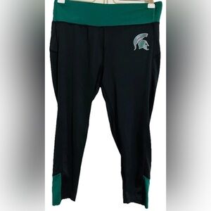 Colosseum Michigan State Spartans Athletic Capris Leggings M Green Black
